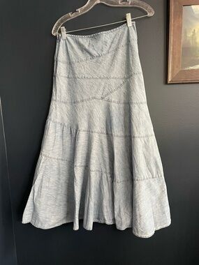 Vintage Lauren Jeans Co. Denim Tiered Flared Maxi Skirt